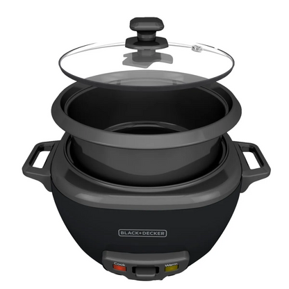 Olla Arrocera Black+Decker 14Tazas Tapa de Vidrio y Vaporera RC514B