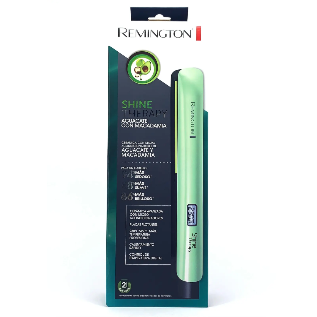 Plancha Remington Alisadora Shine Therapy Aguacate S9960