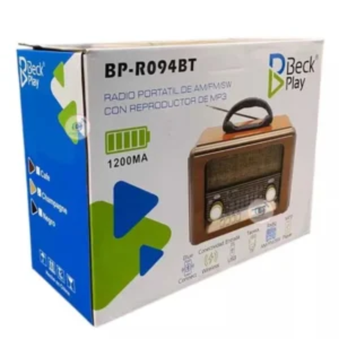 Radio Recargable Vintage AM/FM/SW BP-RV094BT Marron
