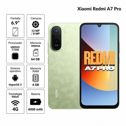 Celular Xiaomi Redmi A7 PRO 4G 64GB 4RAM Verde