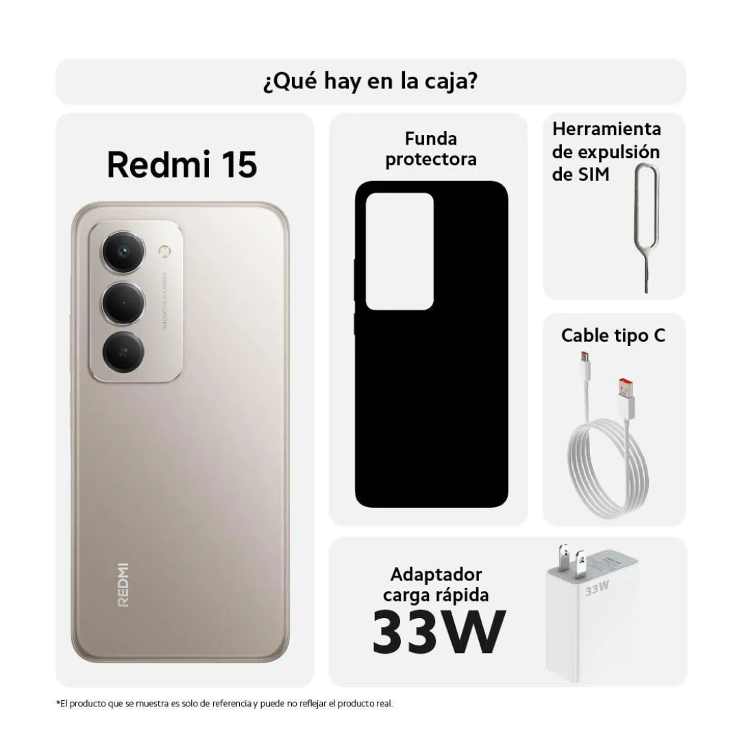 Celular Xiaomi Redmi 15 256GB 8RAM 4G Gris