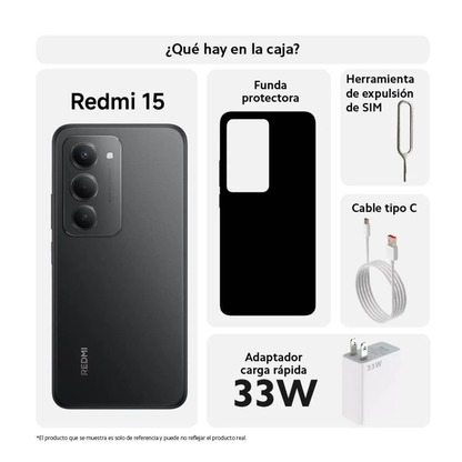 Celular Xiaomi Redmi 15 256GB 8RAM 4G Negro