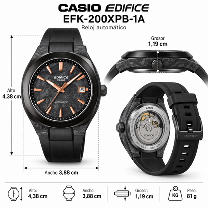 Reloj Casio Edifice Automático en Carbono para Hombre EFK-200XPB-1A