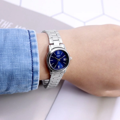 Reloj Casio LTP-V002D-2B3 En Acero Para Mujer