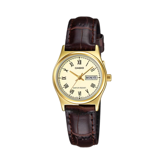 Reloj Casio LTP-V006GL-9B En Cuero Para Mujer