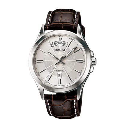 Reloj Casio MTP-1381L-7A En Cuero Para Hombre