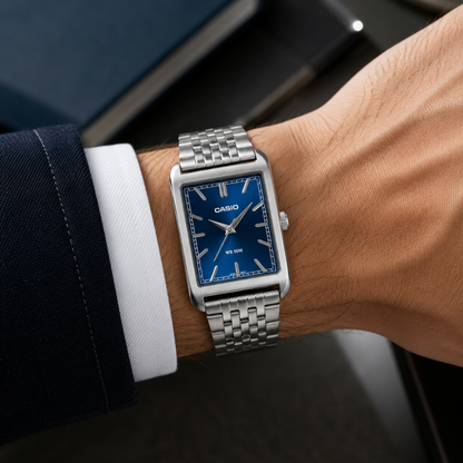 Reloj Casio MTP-B215D-2A En Acero Retro Para Hombre