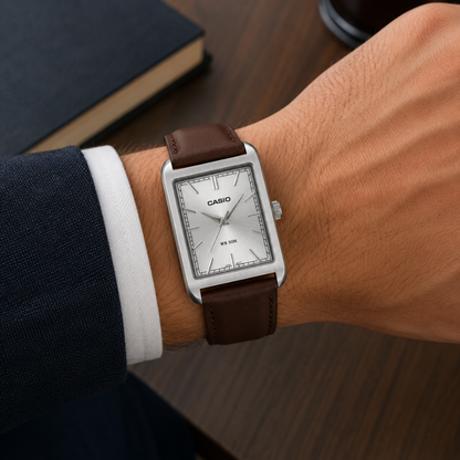 Reloj Casio MTP-B215L-7A En Cuero Retro Para Hombre