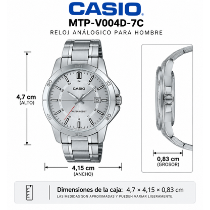 Reloj Casio MTP-V004D-7C en Acero para Hombre