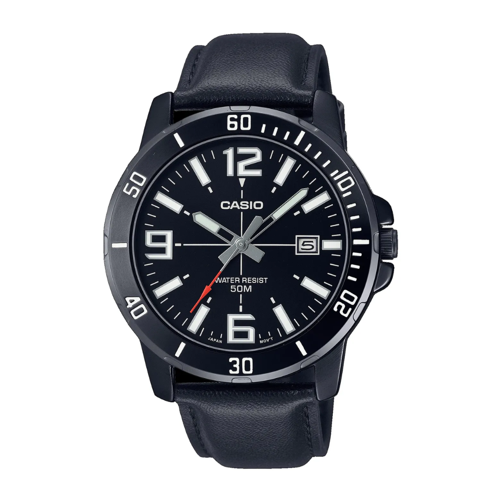 Reloj Casio MTP-VD01BL-1BV En Cuero Para Hombre