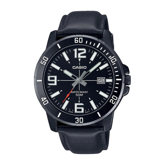 Reloj Casio MTP-VD01BL-1BV En Cuero Para Hombre