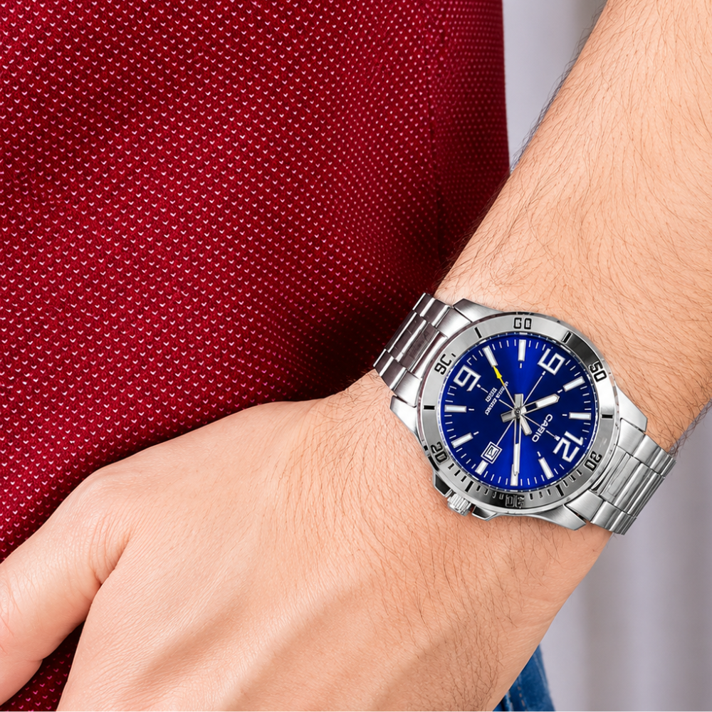 Reloj Casio MTP-VD01D-2B En Acero Elegante Para Hombre
