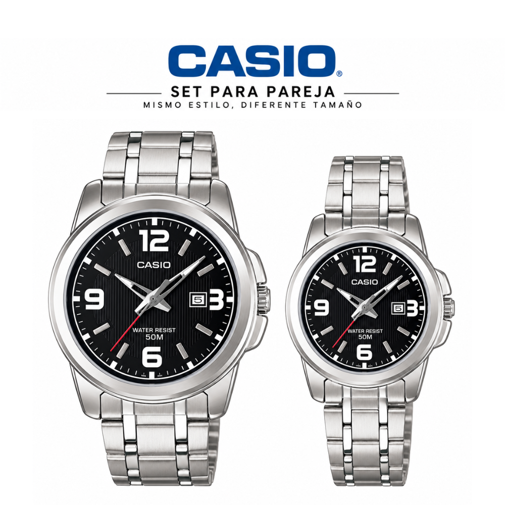 Reloj Casio Pareja 1314D-1A Casual en Acero