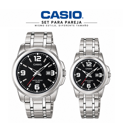 Reloj Casio Pareja 1314D-1A Casual en Acero