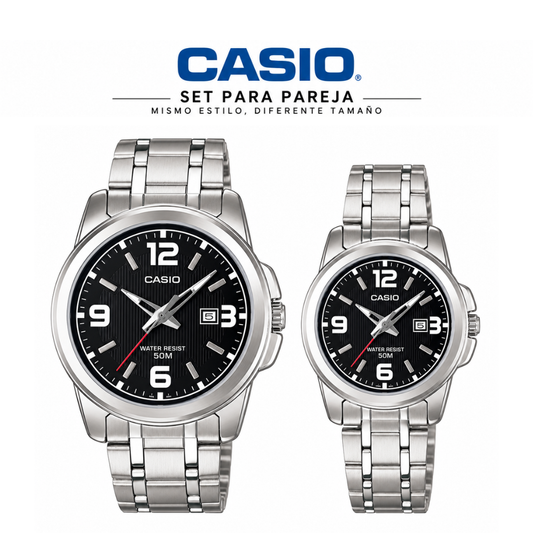 Reloj Casio Pareja 1314D-1A Casual en Acero