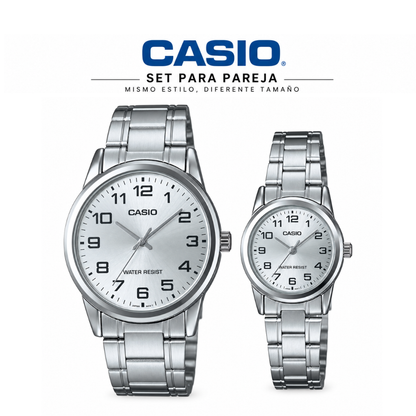 Reloj Casio Pareja V001D-7B Casual en Acero