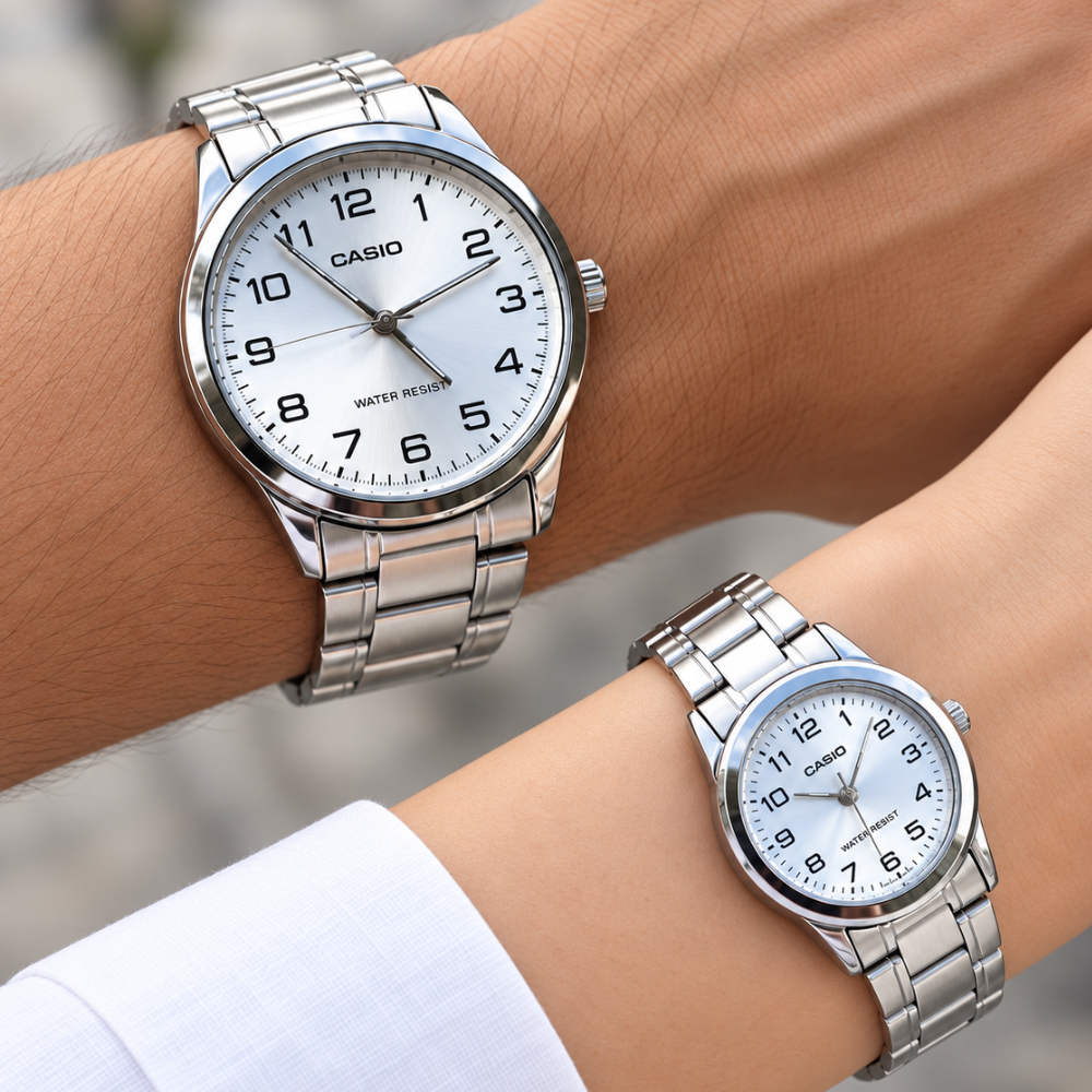 Reloj Casio Pareja V001D-7B Casual en Acero