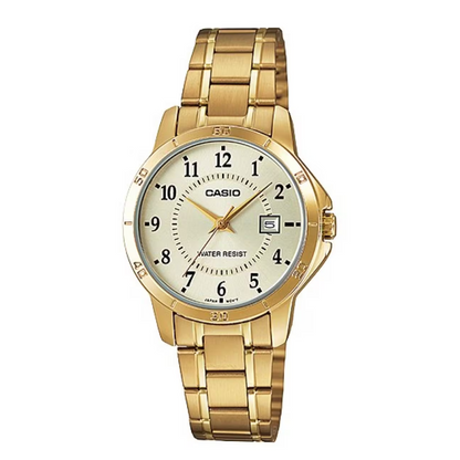 Reloj Casio ltp-v004g-7b Original Analógo Para Dama - Dorado