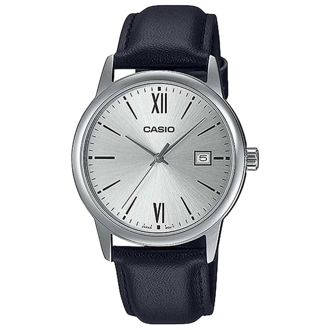 Reloj Casio mtp-v002l-7b3 Caballero Original Negro - Plateado