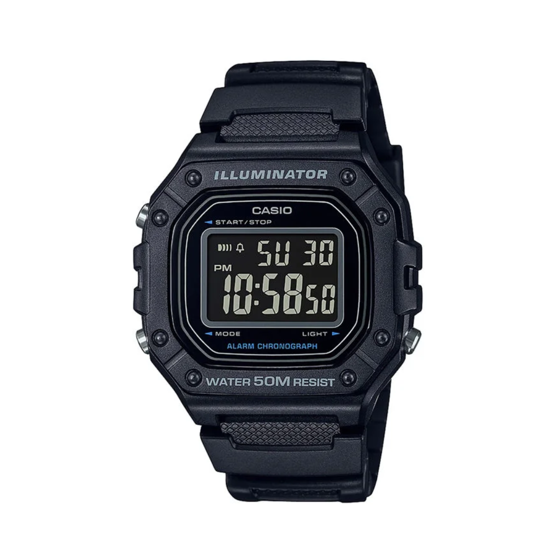 Reloj Casio w-218h-1bvdf Para Hombre En Resina Original