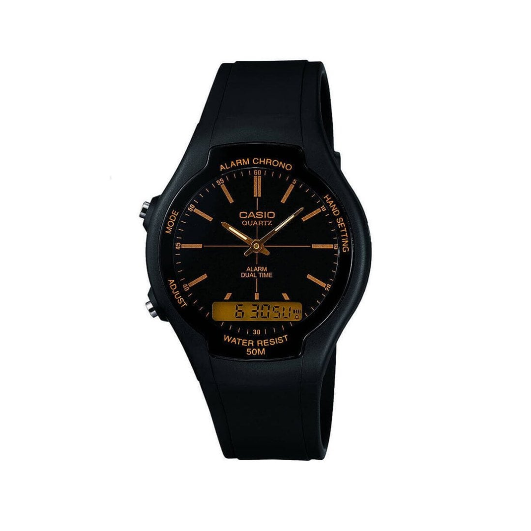 Reloj Casio AW-90H-9EV Para Hombre En Resina Negra