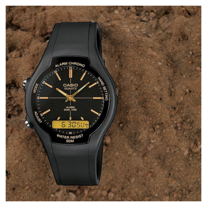 Reloj Casio AW-90H-9EV Para Hombre En Resina Negra