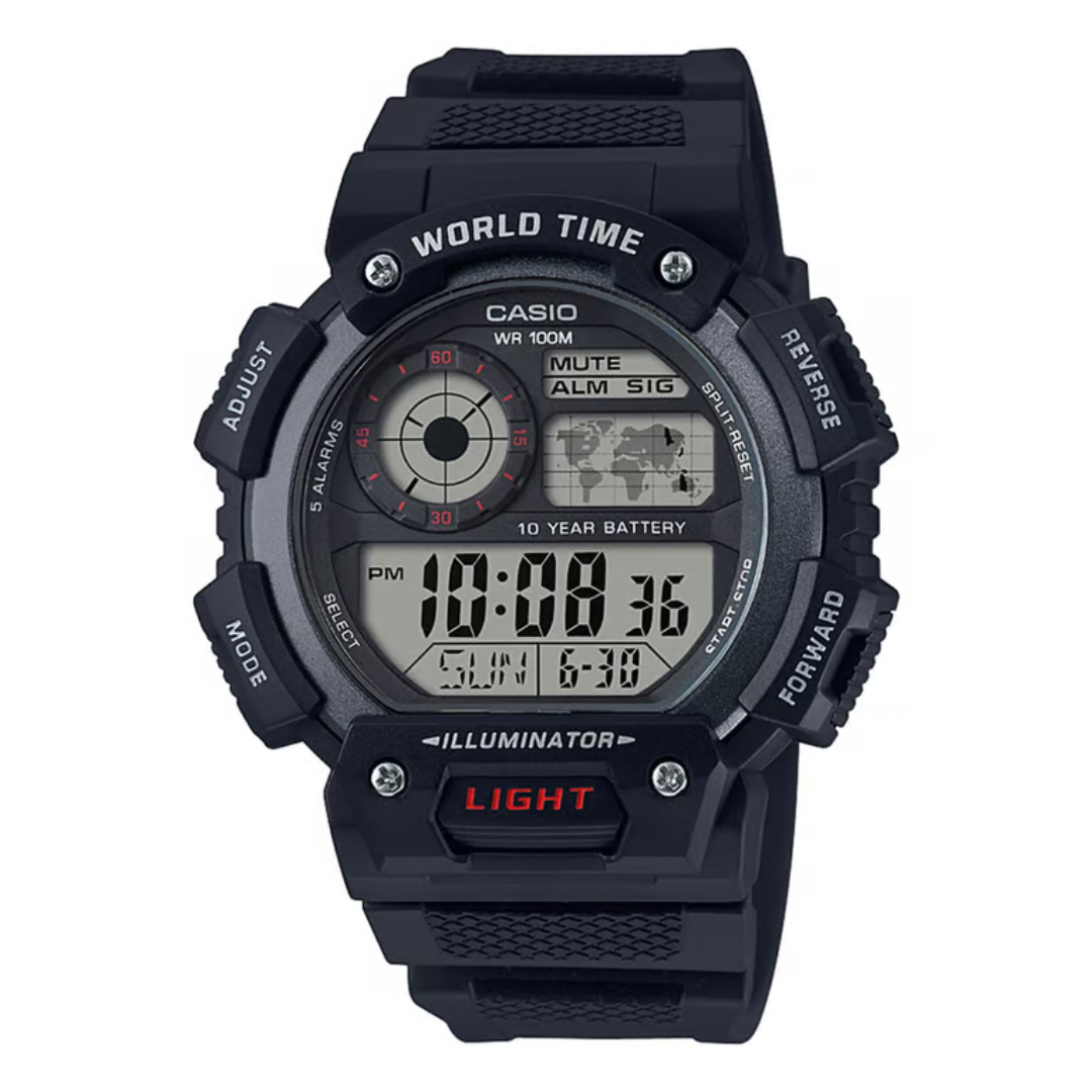 Reloj Casio Ae-1400wh-1avdf Original Para Hombre Resina - Negro
