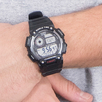 Reloj Casio Ae-1400wh-1avdf Original Para Hombre Resina - Negro
