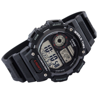 Reloj Casio Ae-1400wh-1avdf Original Para Hombre Resina - Negro