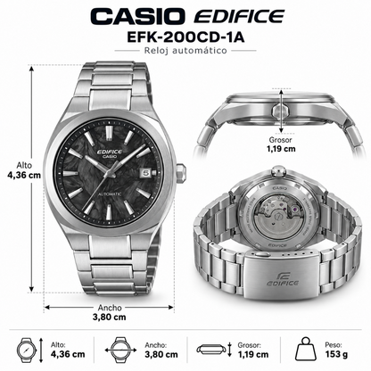 Reloj Casio Edifice Automático para Hombre en Acero EFK-200CD-1A