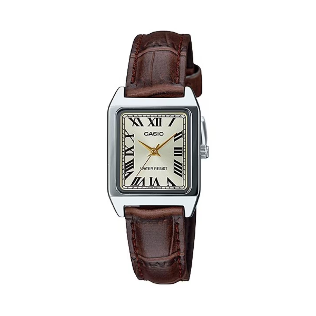 Reloj Casio LTP-V007L-9B En Cuero Para Dama