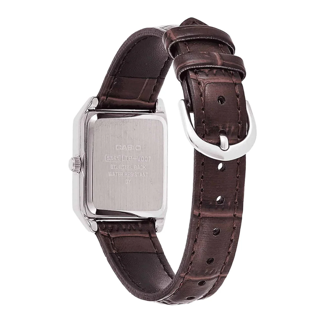 Reloj Casio LTP-V007L-9B En Cuero Para Dama