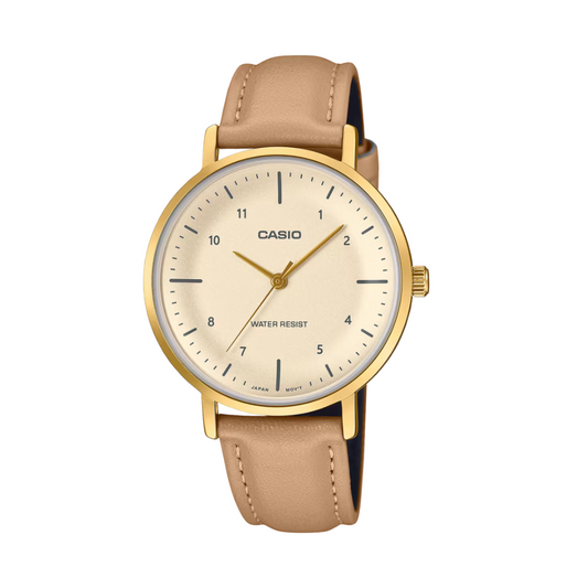 Reloj Casio LTP-VT03GL-4B En Cuero Para Mujer