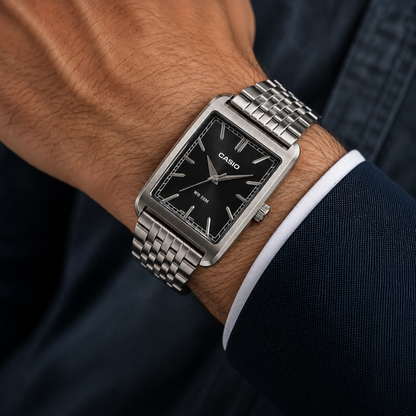 Reloj Casio MTP-B215D-1A En Acero Retro Para Hombre