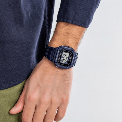 Reloj Casio W-218h-2avdf Para Hombre Resina Original - Azul