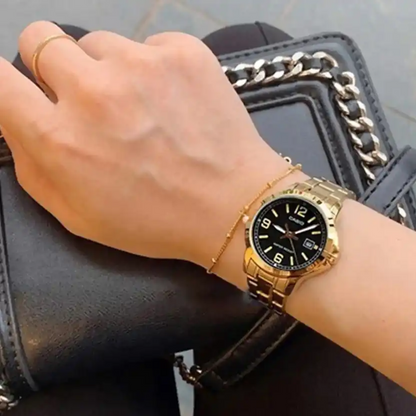 Reloj Casio ltp-v004g-1b Original Para Dama En Acero