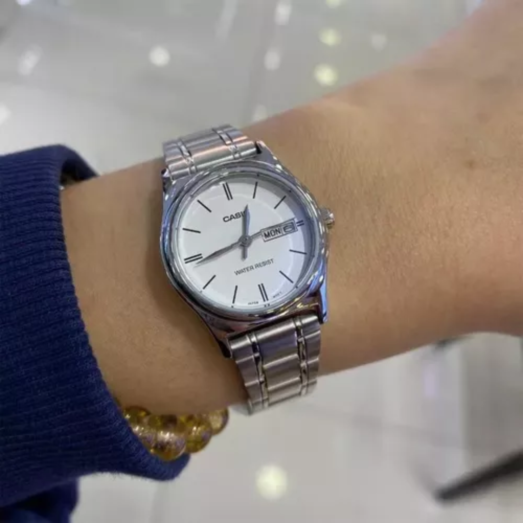 Reloj Casio ltp-v006d-7b2 Dama Original Plateado - Caja Blanca