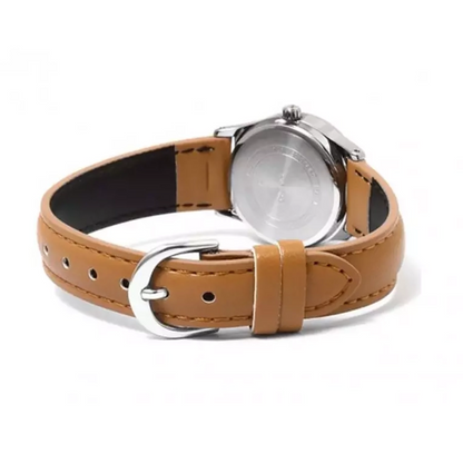 Reloj Casio ltp-v006l-7b2 Original Elegante Dama En Cuero Marron