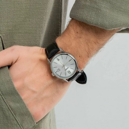 Reloj Casio mtp-v002l-7b3 Caballero Original Negro - Plateado