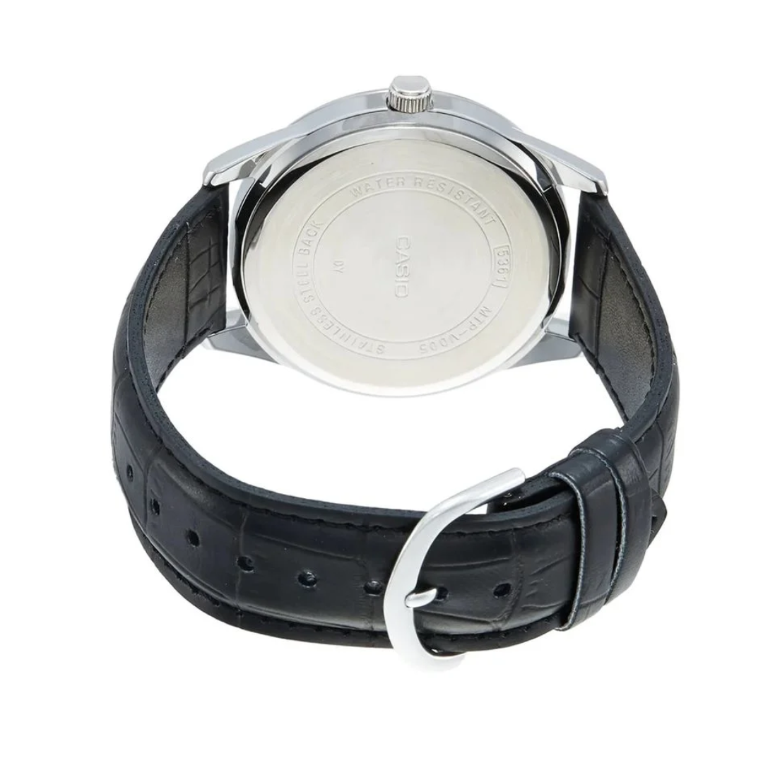 Reloj Casio mtp-v005l-1b4 Original Caballero Cuero - Negro