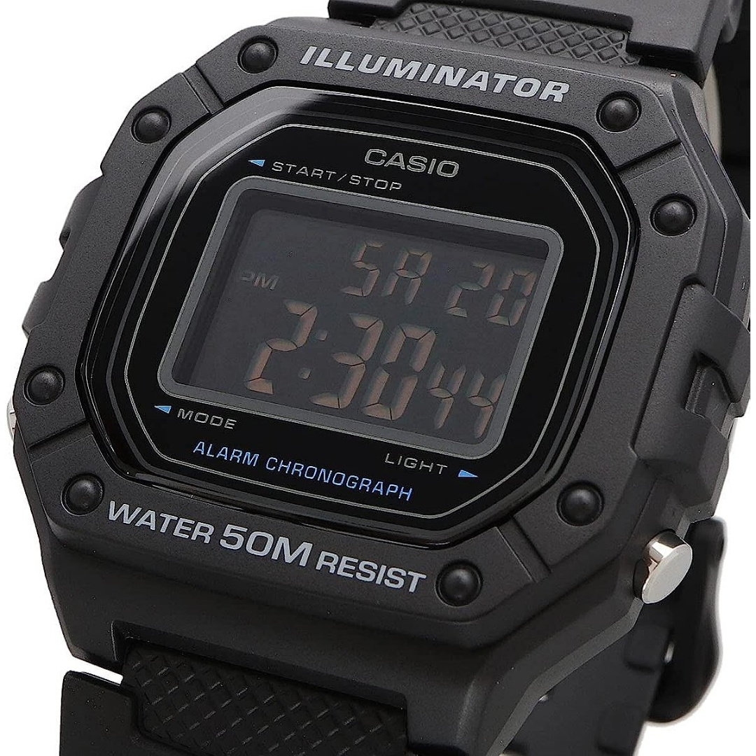 Reloj Casio w-218h-1bvdf Para Hombre En Resina Original