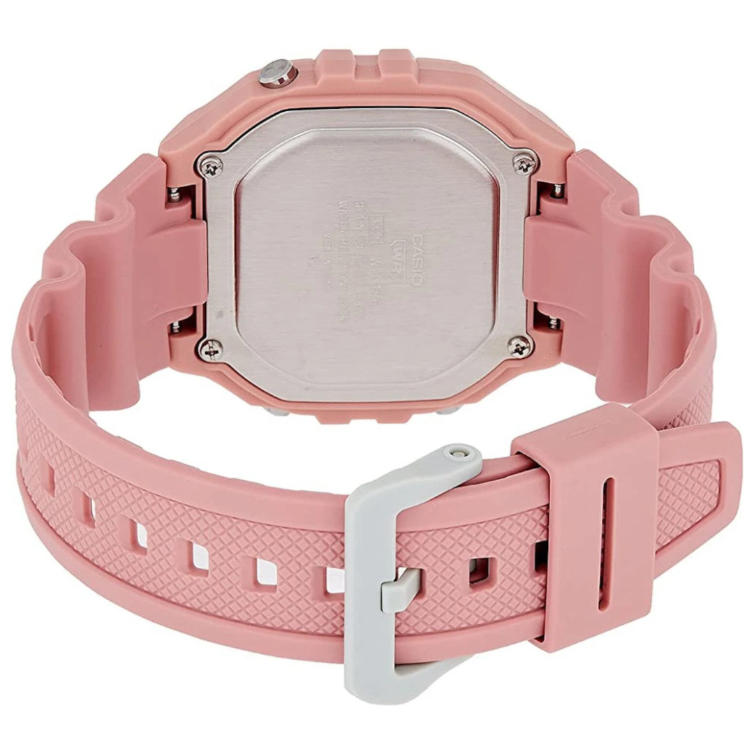Reloj Casio w-218hc-4avdf Original En Resina Deportivo - Rosa