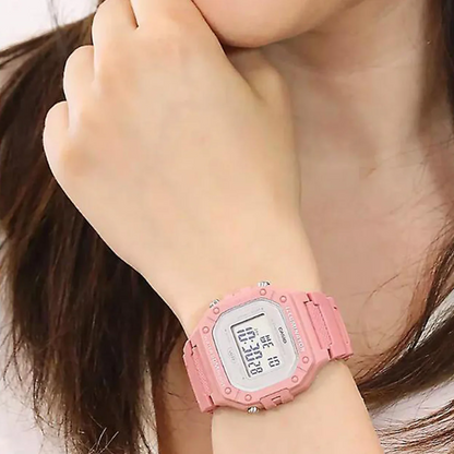 Reloj Casio w-218hc-4avdf Original En Resina Deportivo - Rosa
