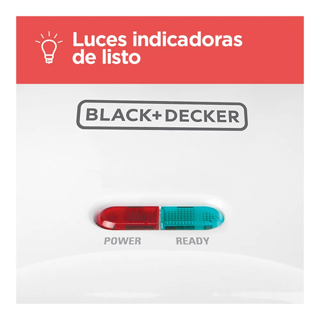 Sandwichera Black+Decker 2 Porciones a la vez Tuesta, sella y corta SM1000W