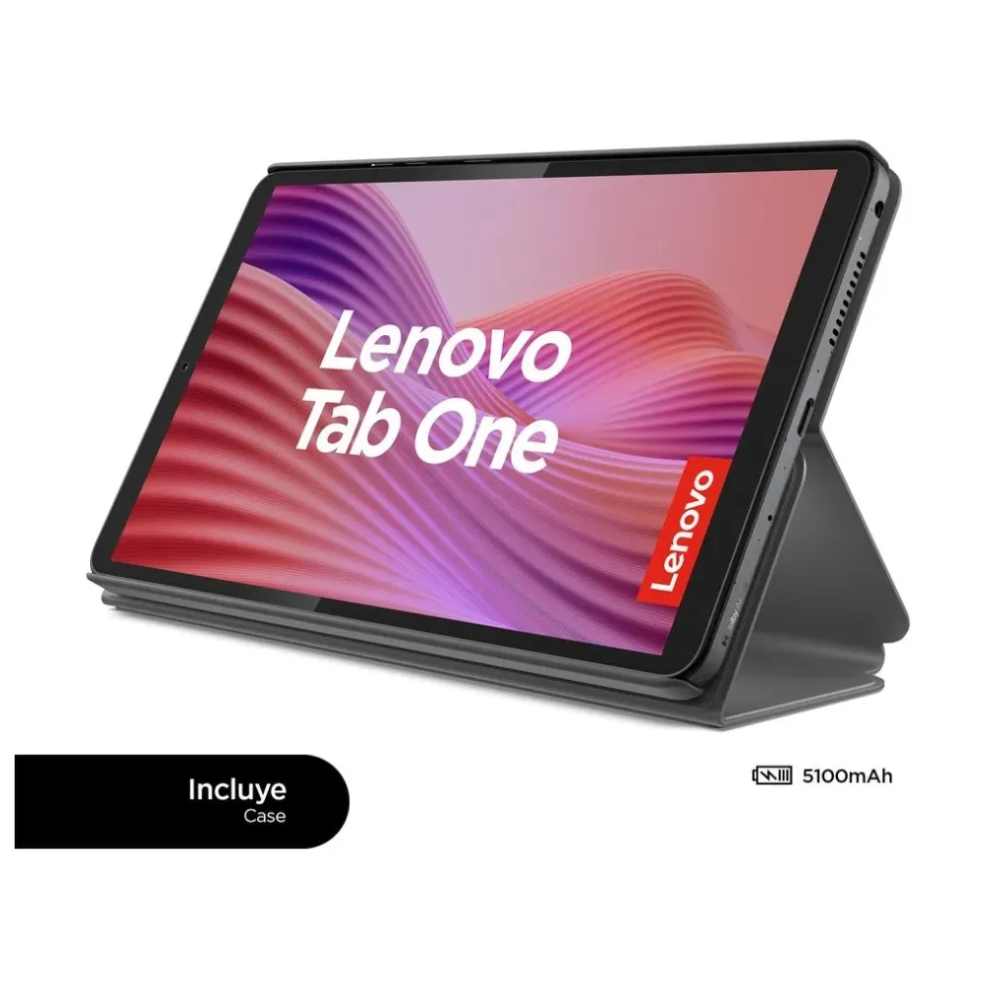 Tablet Lenovo Tab One 8.7” 128GB 4GB RAM Gris + Funda Folio Case | Potencia y Entretenimiento