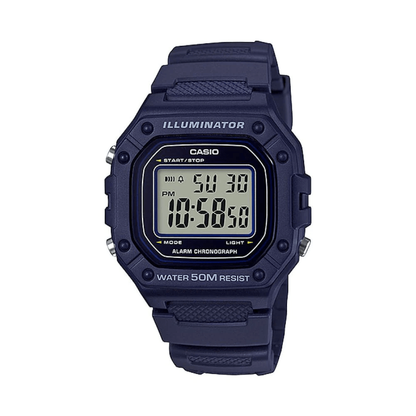 Reloj Casio W-218h-2avdf Para Hombre Resina Original - Azul
