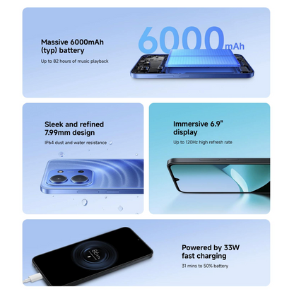 Celular Xiaomi Redmi 15C 128GB 4+4RAM Azul