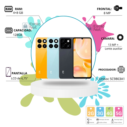 Celular ZTE A55 128 GB 4+8 RAM