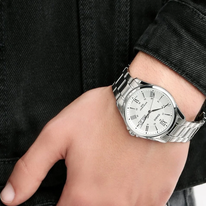 Reloj Casio mtp-1384d-7avdf Caballero En Acero Original - Plateado