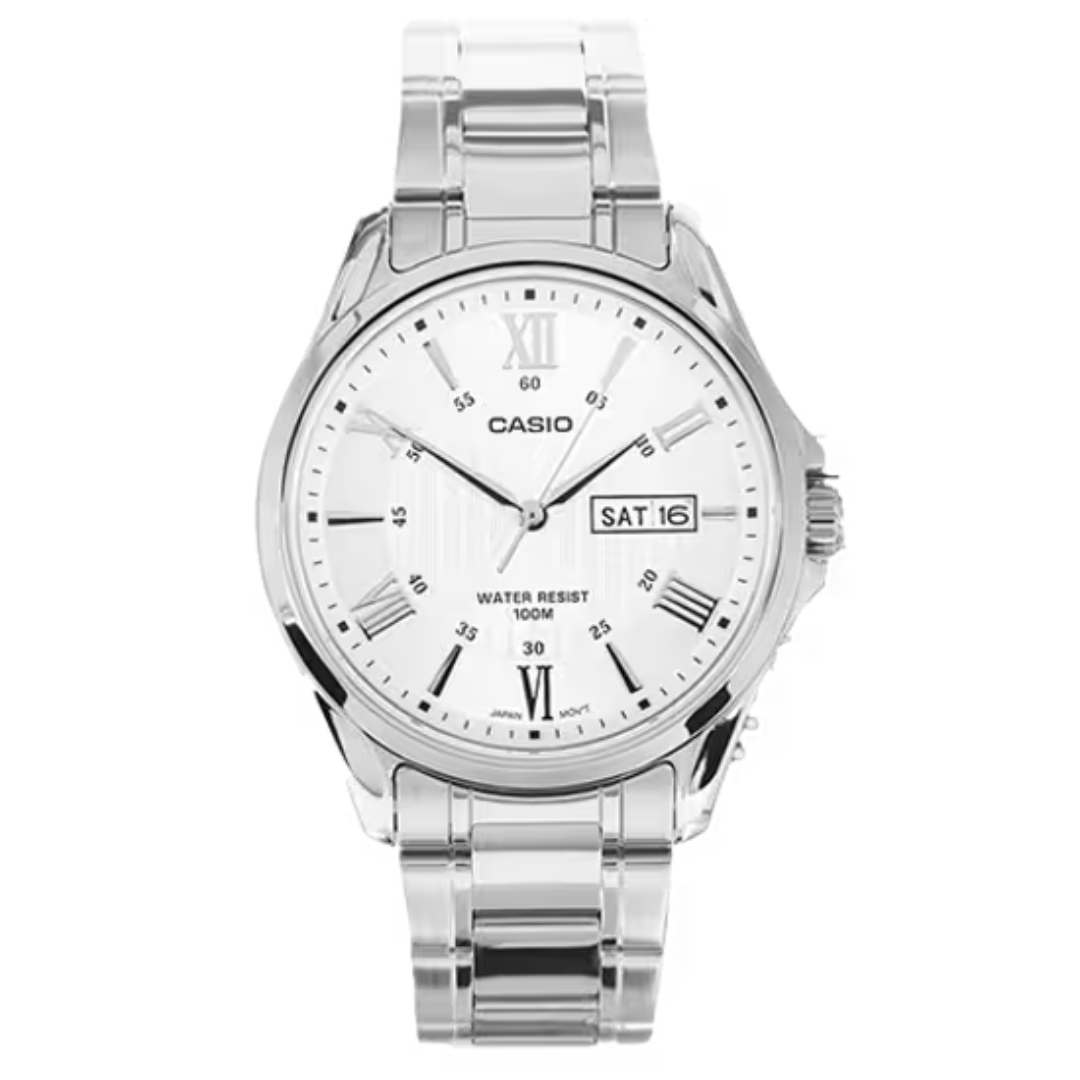Reloj Casio mtp-1384d-7avdf Caballero En Acero Original - Plateado